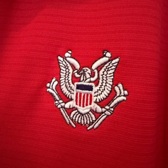 Pebble Beach Performance Polo Golf Shirt Women's XL Red USA Eagle Activewear - Picture 3 of 15